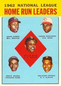 NL Home Run Leaders - Frank Robinson / Ernie Banks / Orlando Cepeda / Hank Aaron / Willie Mays