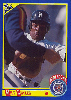Milt Cuyler COR/ (98 games; the extra 9/ was ghosted out and/ may still be visible)
