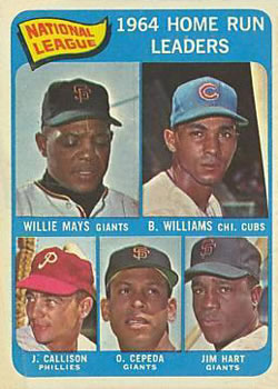 NL Home Run Leaders - Billy Williams / Willie Mays / Johnny Callison / Orlando Cepeda / Jim Ray Hart