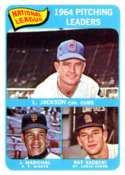 NL Pitching Leaders - Larry Jackson / Ray Sadecki / Juan Marichal