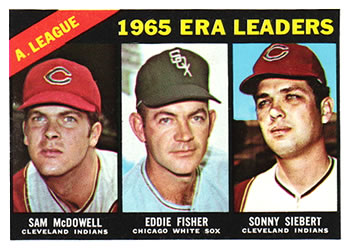 AL ERA Leaders - Sam McDowell / Eddie Fisher / Sonny Siebert