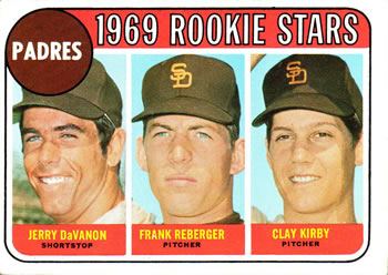 Padres Rookies - Jerry DaVanon / Frank Reberger / Clay Kirby