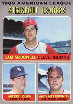 AL Strikeout Leaders - Sam McDowell / Mickey Lolich / Andy Messersmith