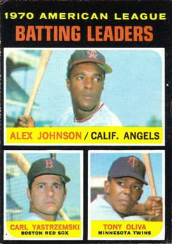 AL Batting Leaders - Alex Johnson / Carl Yastrzemski / Tony Oliva