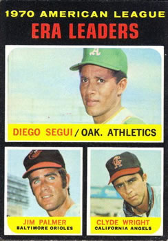 AL ERA Leaders - Diego Segui / Jim Palmer / Clyde Wright