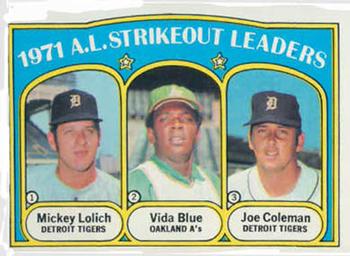 AL Strikeout Leaders - Vida Blue / Joe Coleman / Mickey Lolich