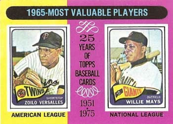1965 MVP's - Zoilo Versailles / Willie Mays