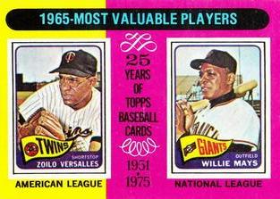 1965 MVP's - Zoilo Versalles / Willie Mays