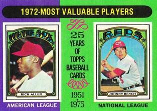 1972 MVP's - Dick Allen / Johnny Bench