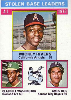 AL Stolen Base Leaders - Mickey Rivers / Claudell Washington / 	Amos Otis