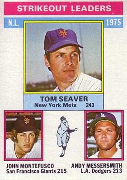 NL Strikeout Leaders - Tom Seaver / John Montefusco / Andy Messersmith