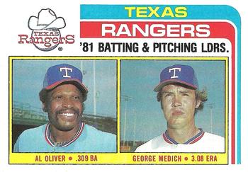 Rangers TL - Al Oliver / Doc Medich