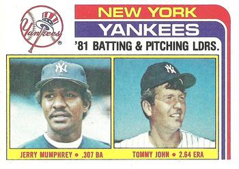 Yankees TL - Jerry Mumphrey/Tommy John