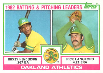 A's TL -Rickey Henderson / Rick Langford
