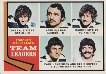Darryl Sittler/ Norm Ullman/ Paul Henderson / Denis Dupere - Leafs TL