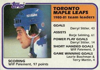 Wilf Paiement/ Maple Leafs Leaders