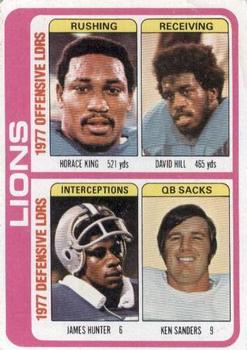 Detroit Lions TL - Horace King / David Hill / James Hunter / Ken Sanders