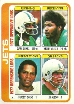 New York Jets TL - Wesley Walker / Clark Gaines / Burgess Owens / Joe Klecko