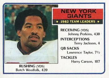 New York Giants TL - Butch Woolfolk