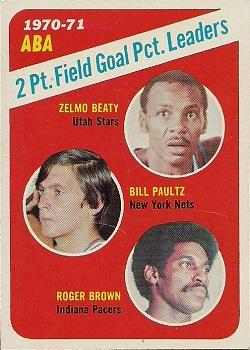 ABA 2pt FG Pct Leaders - Zelmo Beaty / Billy Paultz /Roger Brown
