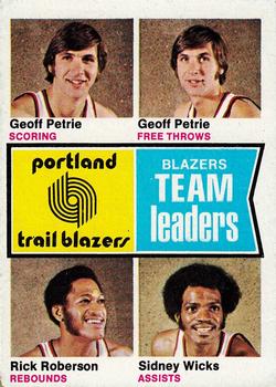 Portland Trail Blazers TL - Geoff Petrie / Sidney Wicks / Rick Roberson