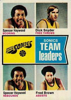 Seattle Supersonics TL - Dick Snyder / Fred Brown / Spencer Haywood
