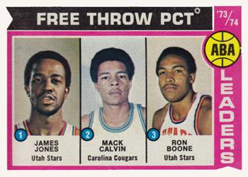 ABA Free Throw Leaders - James Jones / Mack Calvin / Ron Boone