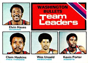 Washington Bullets TL - Wes Unseld / Elvin Hayes / Kevin Porter / Clem Haskins