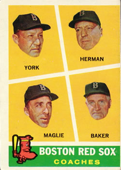 Red Sox Coaches - Sal Maglie / Rudy York / Billy Herman / Del Baker