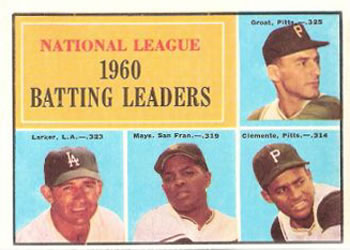 NL Batting Leaders -  Roberto Clemente / Dick Groat / Norm Larker / Willie Mays