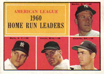 AL Home Run Leaders - Mickey Mantle / Roger Maris / Jim Lemon / Rocky Colavito