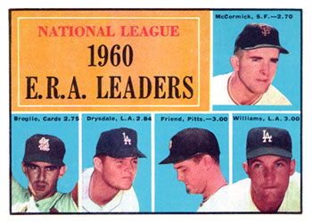 NL ERA Leaders - Don Drysdale / Bob Friend / Ernie Broglio / Stan Williams / Mike McCormick
