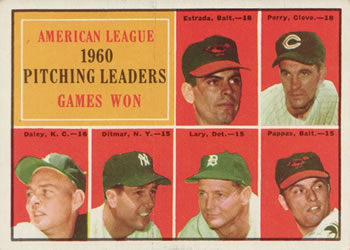 AL Pitching Leaders - Frank Lary / Jim Perry / Milt Pappas / Chuck Estrada / Art Ditmar / Pete Daley