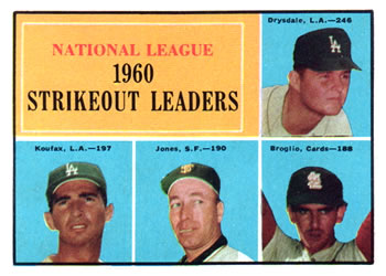 NL Strikeout Leaders - Ernie Broglio / Don Drysdale / Sandy Koufax / Sam Jones