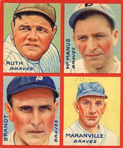 Babe Ruth / Marty McManus / Ed Brandt / Rabbit Maranville