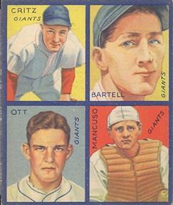 Hughie Critz / Dick Bartell / Mel Ott / Gus Mancuso