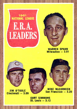 NL ERA Leaders - Warren Spahn / Jim O'Toole / Curt Simmons / Mike McCormick