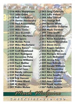 Checklist 316-420 Mark McGwire