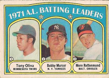 AL Batting Leaders - Bobby Murcer / Merv Rettenmund / Tony Oliva