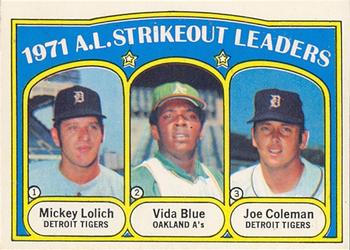 AL Strikeout Leaders - Vida Blue / Joe Coleman / Mickey Lolich